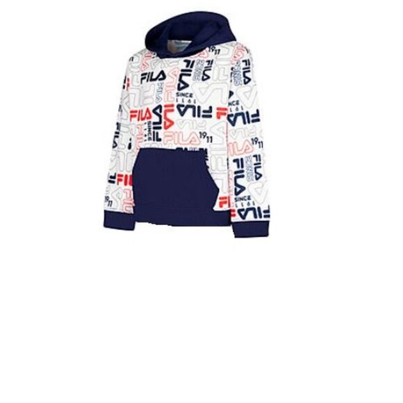 Fila Boys Active Hoodie Sweatshirt Navy Classic Logo Size Small (8) New - Picture 6 of 11